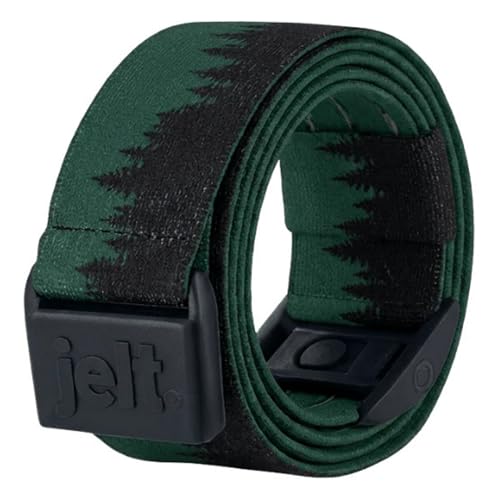 JeltX Adjustable Elastic Belts for Men and Women, Non-Slip Stretch Belt with Magnetic Belt Buckle and Grippy Gel - color: Treeline