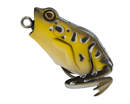 Lunkerhunt Frog Fishing Lure for Bass Fishing | Popping Frog Lure 1/4 oz | Topwater Fishing Bait with Weedless Hooks, Hollow Body, Trout Pike Lures - color: Croaker, size: 1.75 inch