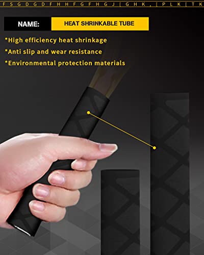 GLL Heat Shrink tubing, Long 3.2 ft, Big Size 15-50mm, Insulation Non-Slip Waterproof - color: black, size: Black 18mm