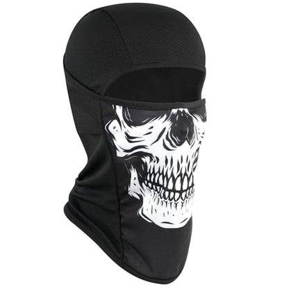Balaclava Ski Mask, Sun UV Protection Breathable Full Head Face Mask for Men Women Skiing Cycling - color: Skull-01