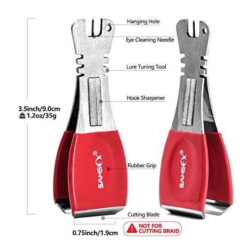 SAMSFX Fishing Big Nippers with Zinger Retractors Fishing Line Cutters with Retractable Badge Holder Fly Fishing Tools Combo