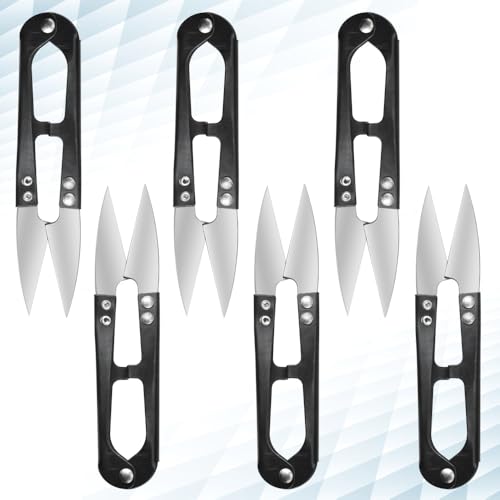 24Pcs Sewing Scissors U shaped Small Snips Clippers Trimming Nipper Embroidery Clippers Cutter Mini Cutting thread Cross Stitch Scissors for DIY Art Project Household Supplies(Black) (24)