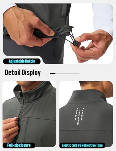 TBMPOY Men's Lightweight Softshell Vests Windproof Sleeveless Jackets Golf Outdoor Outerwear Summer Hiking Travel Cycling - color: Dark Grey, size: Small