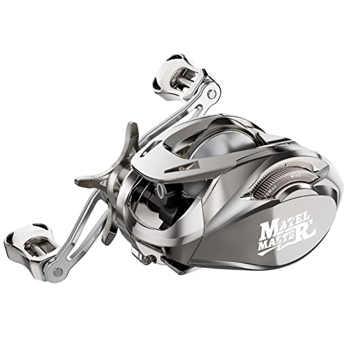 HAUT TON Matel Master Advanced Version Baitcaster reels,6.2:1Gear Ratio,5+1Ball Bearing,Bait clickers,12Lb Drag System Fishing Reels,for Saltwater,Freshwater - color: HT-MM