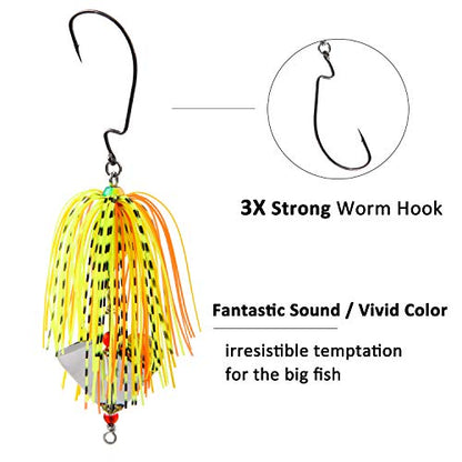 Bass Fishing Spinner Bait Lures, Multicolor Buzzbait Metal Jig Fishing Lure Kit Swimbaits for Bass Pike Trout Freshwater Saltwater Fishing - color: 10pcs