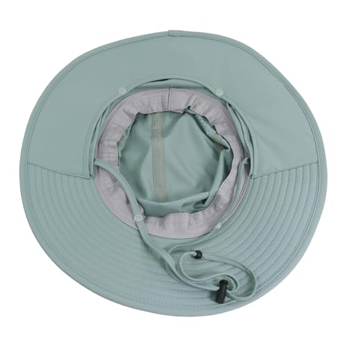 Connectyle Men's Wide Brim Sun Hat with Neck Flap UPF 50+ Packable Breathable Boonie Bucket Hat for Fishing Hiking Safari - color: Bluish Mint Green