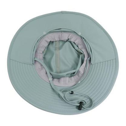 Connectyle Men's Wide Brim Sun Hat with Neck Flap UPF 50+ Packable Breathable Boonie Bucket Hat for Fishing Hiking Safari - color: Bluish Mint Green