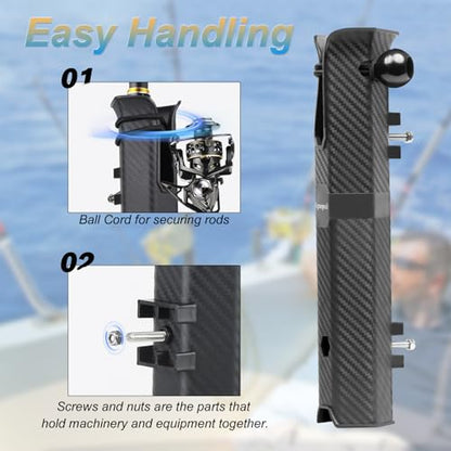 8 Pack Plastic Fishing Rod Holders Racks for Boat, Tube Fishing Rod Pole Side-Mount with Screws