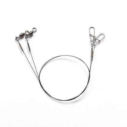 2Pcs Stainless Steel Titanium Fishing Leader, Anti-Bite Wire Trace with Snap Swivel for Saltwater Freshwater