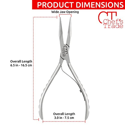 Fish Bone Pliers/Tweezers Stainless Steel Washable (Silver) - color: Silver