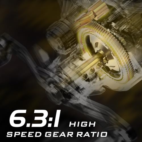 Sougayilang Baitcaster Combo – IM7 Graphite M/MH 2-Piece Travel Rod, 6.3:1 High-Speed Reel,18LB Drag for Bass, Catfish, Trout, Panfish - size: Orange-Left handle-6'10''-Medium