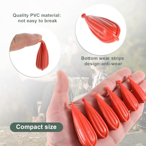 simarro 6 PCS Fishing Practice Plugs, Orange Mixed Sizes Bait Casting Practice Plug, Suitable for to Improve Throwing Skills (1/5 oz, 1/4 oz, 3/8 oz, 2/5 oz, 1/3 oz, 3/4 oz)