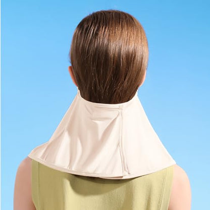 WRELS UPF 50+ Unisex Breathable Cooling Face Cover Sun UV Protection Earloop Neck Gaiter Scarf for Summer Outdoor Activities - color: Beige+skin