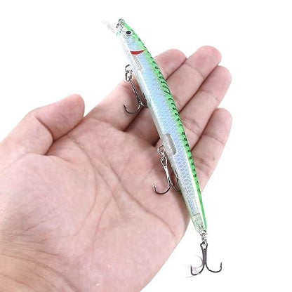 12PCS Saltwater Fishing Lures Set - Crankbaits and Jerkbaits13.5cm-15.5g-6#Hook