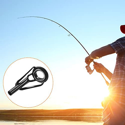 PATIKIL Tube Dia Fishing Rod Tips Repair Kit, Stainless Steel Black Guide Ring for Fishing - size: 2.6mm