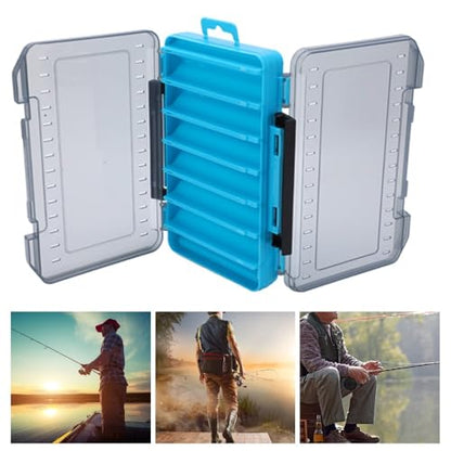 ‌Double-Sided Fishing Lure Box – 14-Slot Water proof Bait Organizer with Handle & Ventilation for Freshwater/Saltwater Fishing(Blue)