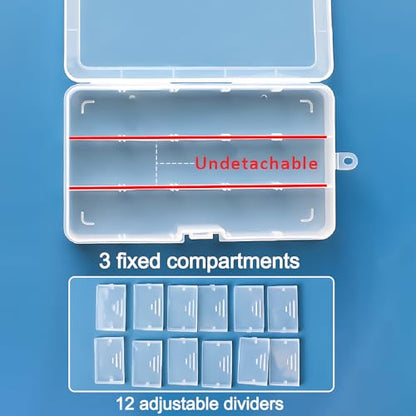 Qualsen 15 Girds Bead Organizer with Adjustable Dividers(8 Pack)，Tackle Box Organizer and Small Plastic Organizer Box for Jewelry, Beads, Earrings, Crafts, Screws and Fishing Tackles Small Items - size: 15 Gird-8pcs