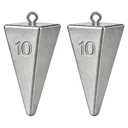 Pyramid Sinkers Fishing Weights, Saltwater Fishing Sinkers for Surf Fishing Gear Tackle - 1oz, 2oz, 3oz - style: 10 Ounce-2pcs