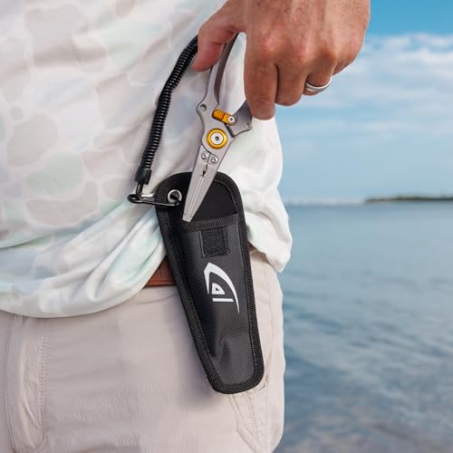 danco Aluminum 7.5" Center Fishing Cutter with Sheath, Fishing Line and Wire Cutter, Saltwater Safe, Fresh/Saltwater Fishing - style: Center Cutter