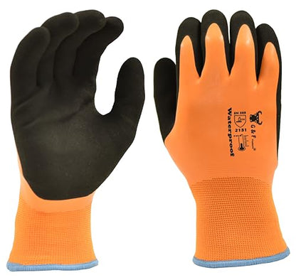 Waterproof cold weather Double Coated Windproof HPT Plam and Fingers Acrylic Terry inner - size: 1 Pair Medium