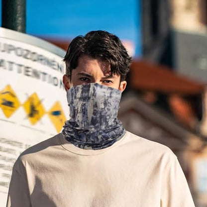 Neck Gaiter Fishing Face Gator Sun Protection & Wind-proof For Fishing Hiking Cycling Camping Yard Work Bandana Mask - color: Flower Gray
