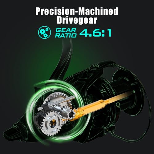 Sougayilang Saltwater Spinning Reels 10000 Series Carp Fishing Reels, CNC Aluminum Spool Fishing Reels for Saltwater Freshwater - color: ME430-12000