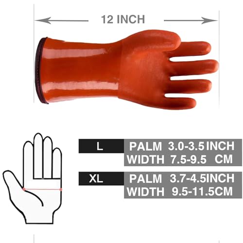LIICHAAO(1-4 Pairs Insulated&Waterproof,Chemical & Oil Resistant, Freezer Work,Warm Gloves,Non-Slip,Ultra Flexible - size: 4-Pairs (XL)