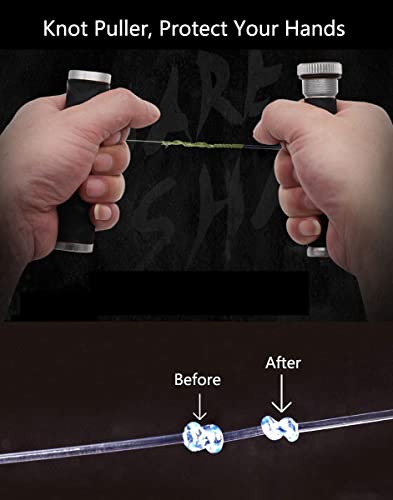 Fishing FG GT Knot Puller Assist, Fishing Knot Tying Tool, PE Fishing Line Spooling Pull Drag, Tension Line Dragger - color: Gray, size: Large