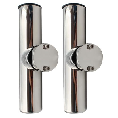 Tripquips 2Pcs Fishing Rod Holder, Rail Mount Fishing Pole Holder, Stainless Tournament Style Clamp on Rod Holder for Rails 3/4" to 1", 7/8" to 1"