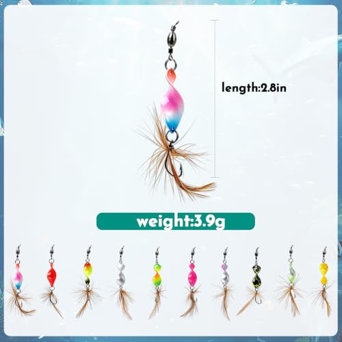 FONMANG Fishing Lure Spinner baits for Freshwater and Saltwater,2026 New Bass Trout Fishing Lures Also for Crappie Salmon Walleye Pike - color: E-10Pcs Twisted spinner