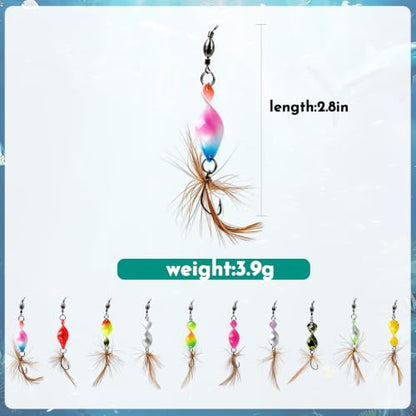 FONMANG Fishing Lure Spinner baits for Freshwater and Saltwater,2026 New Bass Trout Fishing Lures Also for Crappie Salmon Walleye Pike - color: E-10Pcs Twisted spinner