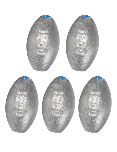 BLUEWING Egg Sinkers Fishing Weights Oval Shaped Fishing Sinkers Lead Fishing Sinker for Saltwater Fishing，1/8 oz to 7 oz - size: #9 4oz, 5pcs