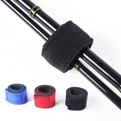 HUIOP 12pcs Fishing Rod Straps Fishing Pole Wrap Band Elastic Fishing Rod Holder Belts - color: Black, size: 12pcs