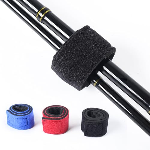 HUIOP 6pcs Fishing Rod Straps Fishing Pole Wrap Band Elastic Fishing Rod Holder Belts - color: Black, size: 6pcs