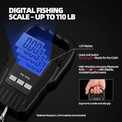 Fishing Tool Kit with Fish Gripper, Portable Fish Scale, Stainless Steel Soap & Measuring Ruler – Saltwater Resistant Tackle Accessories for Freshwater and Saltwater Anglers (4, Black & Pink) - color: Black & Pink, 4-in-1 Kit