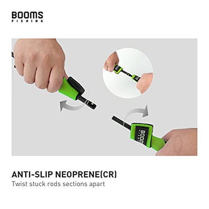 Booms Fishing RS3 Fishing Rod Wrap Pole Straps， Hook & Loop Fishing Rod Belts, Fishing Rod Ties for Casting Rods, Spinning Rods and Fly Rods - style: B: Green_9.6"_6pack