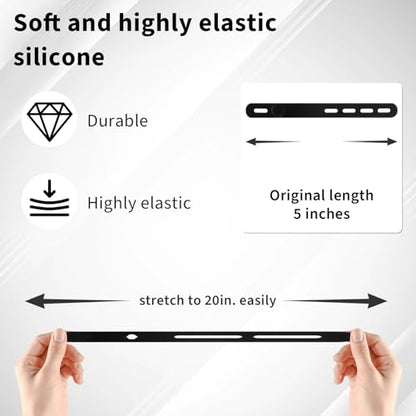38 Pcs Silicone Fishing Rod Straps, Stretchy Fishing Rod Ties, Lightweight, Durable and Reusable,Suitable for Bundling Fishing Rods, Cables, Gardening Tools, Camping Equipment（2 Size）