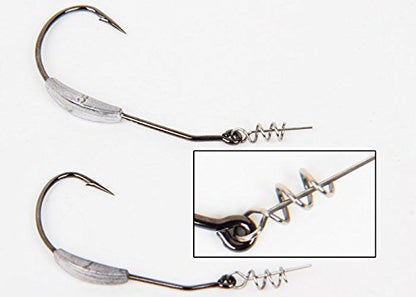Toasis Fishing Weighted Swimbait Hooks with Twist Lock Assorted Sizes - size: 4/0-1/6_Oz-10pcs