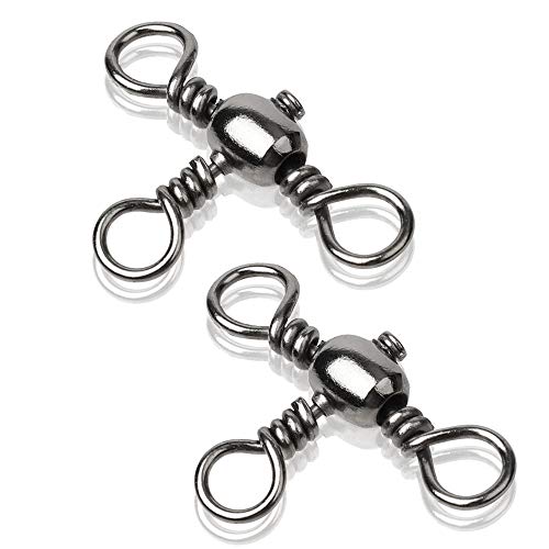 AMYSPORTS Stainless 3way Swivel Fishing crossline swivels 3 Way rigs Saltwater Freshwater Drifting trolling Fishing Tackle Connector for Spoons Minnow baits - size: Size7 (53lb) 25 pcs