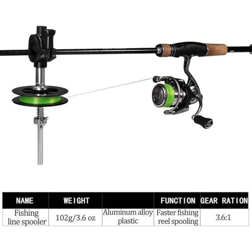 COOLHOOD Reel Spooling Station Systems Spooling Tool, Line Spooler Machine, Portable Fishing Reel Spooler for Casting Reel, Fishing Line Spooler