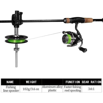 COOLHOOD Reel Spooling Station Systems Spooling Tool, Line Spooler Machine, Portable Fishing Reel Spooler for Casting Reel, Fishing Line Spooler