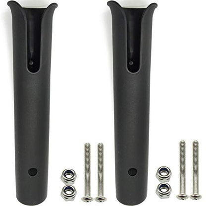 TIHOOD 2PCS Tube Rod Rack - Replacement Parts and Accessories for Tournament, Deep Sea and Trolling Fishing Rod Holder with Screws - color: Black