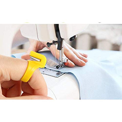 15 Pieces Finger Knife Ring Plastic Quilting Thread Cutter Thimble Sewing Accessories Handcraft DIY Tool with Blade for Cutting Yarn, Fishing Line, Weaving, Mixed Color