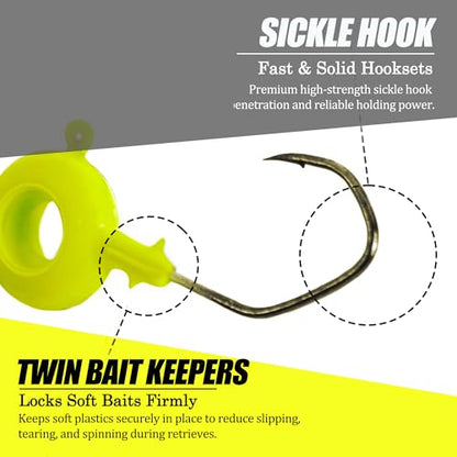 20 Pcs Crappie Jigs Kit, Scent Holder Crappie Jig Heads for Bass Panfish Walleye Fishing, 1/8oz, 1/16oz - color: 1/8oz - 20 Pcs
