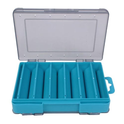 Waterproof Transparent Storage Box for Fishing Lures with Double-Sided Organiser Tool and Fishing Box - color: Blue