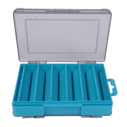 Waterproof Transparent Storage Box for Fishing Lures with Double-Sided Organiser Tool and Fishing Box - color: Blue