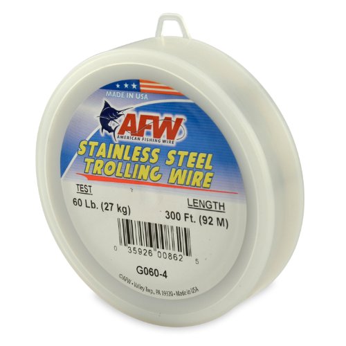 American Fishing Wire Stainless Steel Trolling Wire (Single Strand) - size: 300 Feet, 60 Pound Test