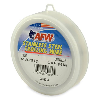 American Fishing Wire Stainless Steel Trolling Wire (Single Strand) - size: 300 Feet, 60 Pound Test