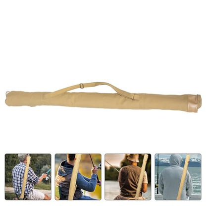 Toddmomy Fishing Rod Bag Portable Storage Case with Adjustable Straps Canvas Fishing Accessory Pouch for Outdoor Angling 55.11In Length