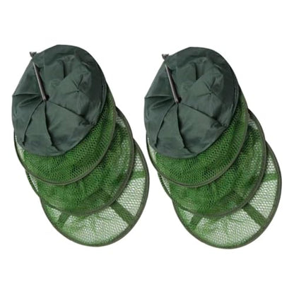 Foldable Collapsible Fishing Guard Net with Stainless Steel Anchors 25cm X 115cm, 2pcs Crab Keeping Basket for Kayak and Dock Fishing